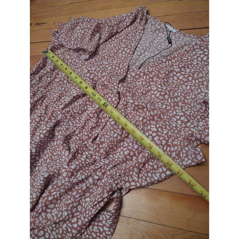 In' Voland Mauve Flouncy Faux Wrap High Low Dress Size 16 - Picture 5 of 7